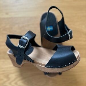 MIA Anja Open Toed Black Leather Sandals